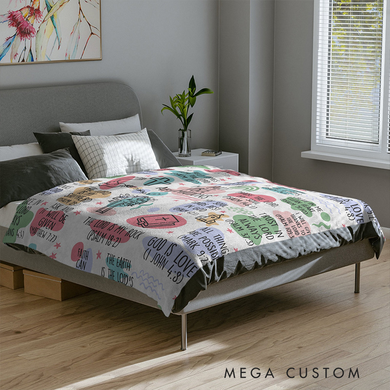 Personalized Daily Bible Affirmation Soft Throw Blanket with Name Home Decor Religious Gift Faith Gift for Christians