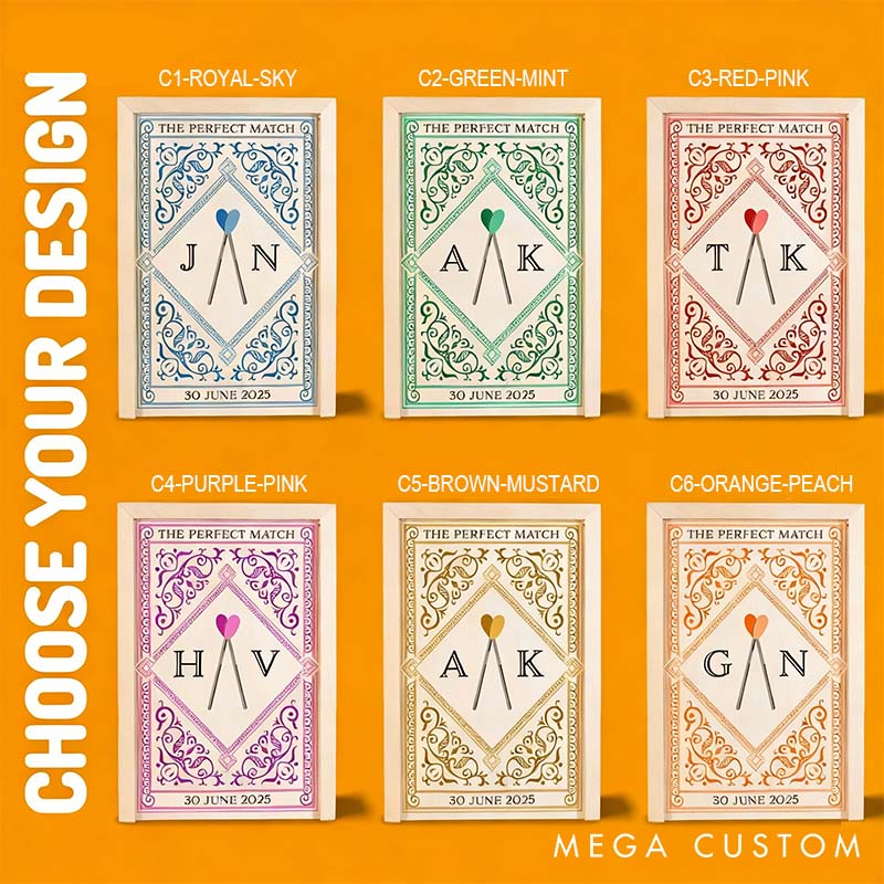 Personalized Couples Matchbox Couple Date Night Matchbox Engagement Wedding Gift Matchbox for Couple Anniversary Gifts 