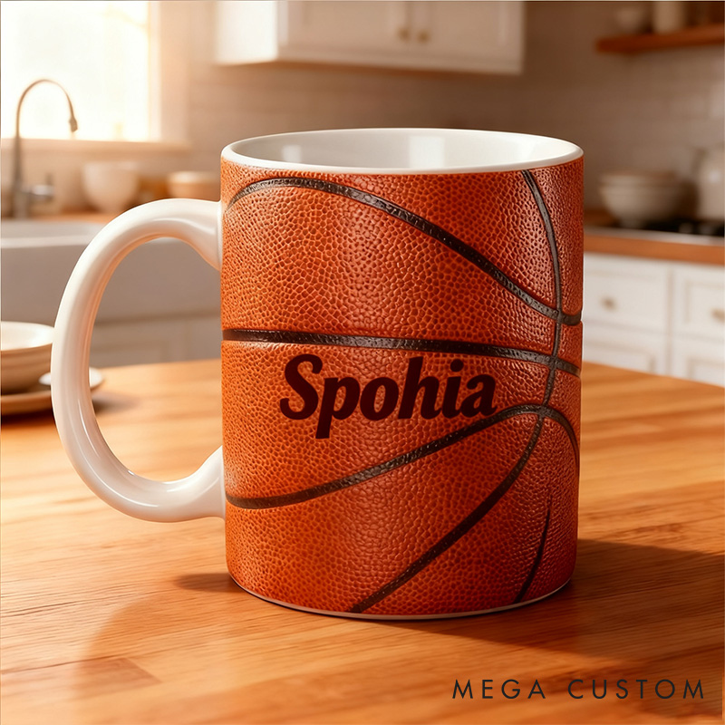 Personalized Sports-Themed Mugs with Custom Name and Favorite Sport Style