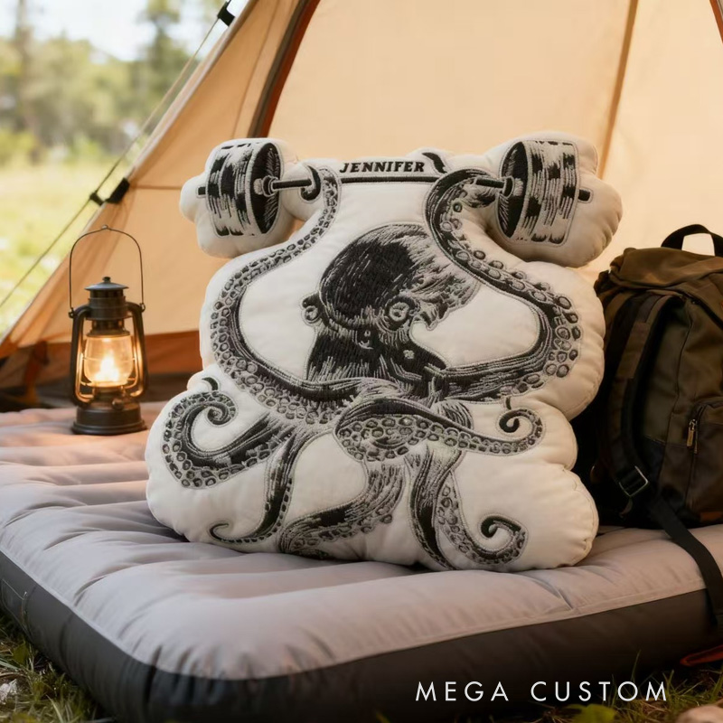 Personalized Octopus Weightlifting Pillow Funny Gifts Pillow for Gym Fitness Enthusiasts Soft and Funny Home Decor