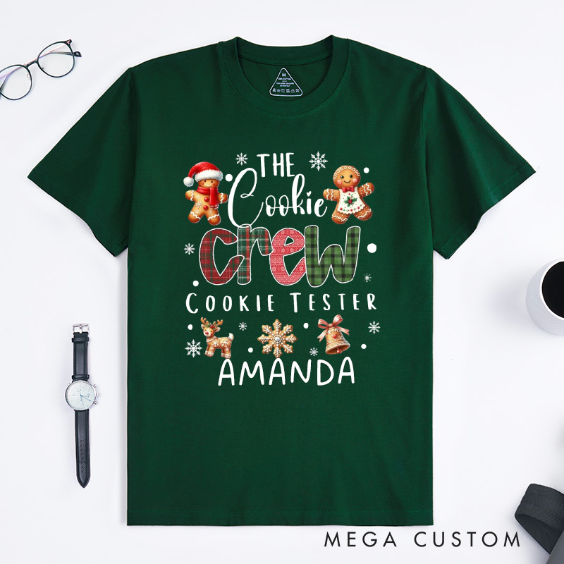 Personalized Name Family Matching Christmas T-Shirt Baking Tester Shirt With Name Matching Family Christmas Tshirt