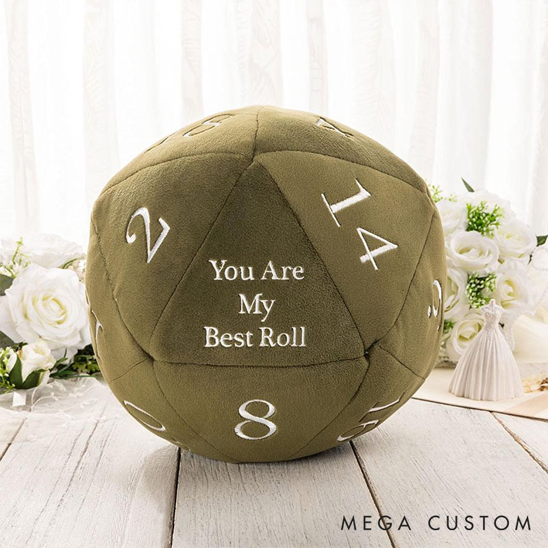 Personalized Couple Date Night Dice Pillow Custom Newlyweds DND Role Game Cushion Wedding Valentine's Day Gift for Husband Wife Boyfriend Girlfriend