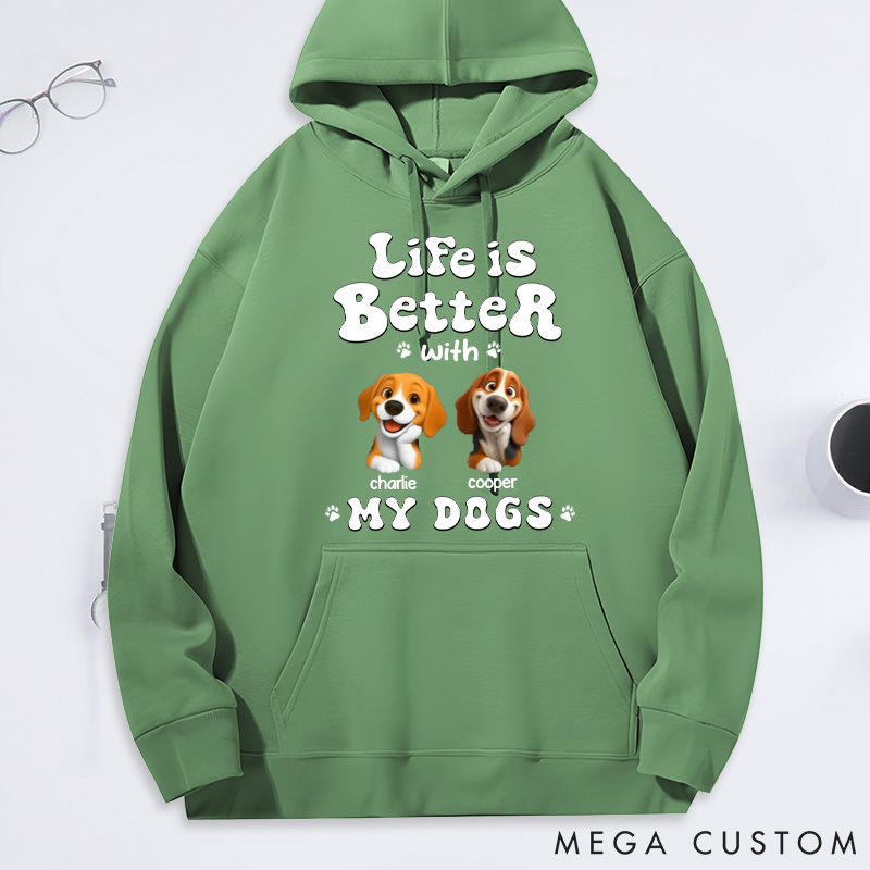 Personalized Dog Lover Living the Best Life Classic Hoodies