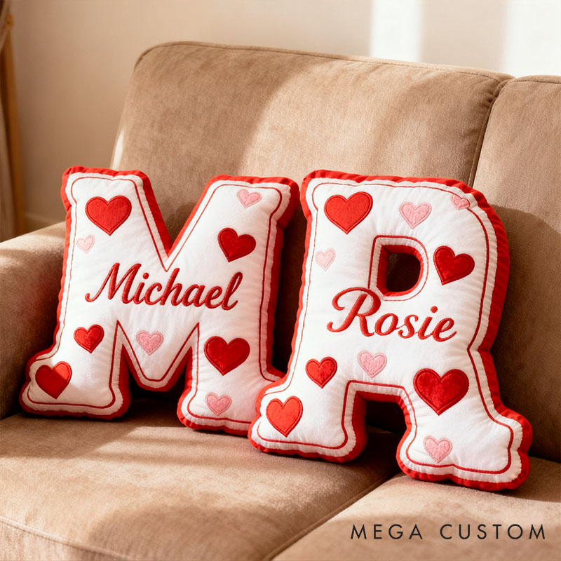 Personalized Couple Letter Pillows Couple Initials Name Holiday Pillow Christmas Gift Valentine's Pillow for Couple