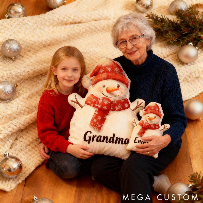 Personalized Snowman Hug Pillow for Family