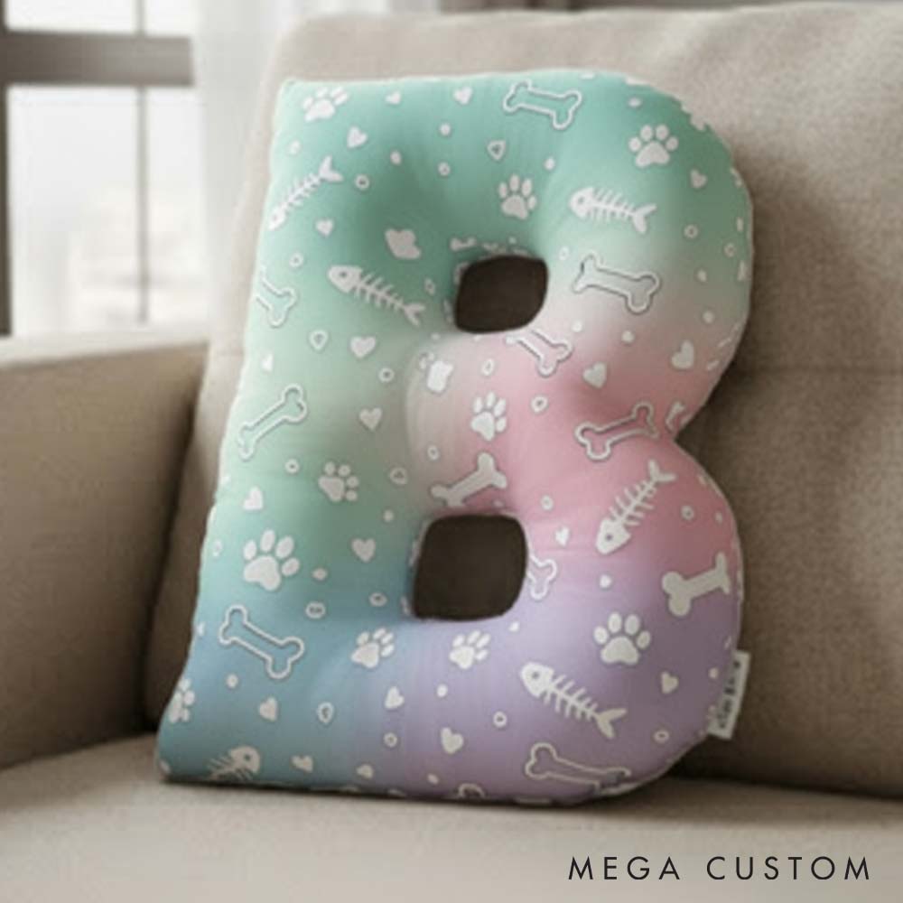 Personalized Pet Lover Letter Pillow with Custom Name Pillow