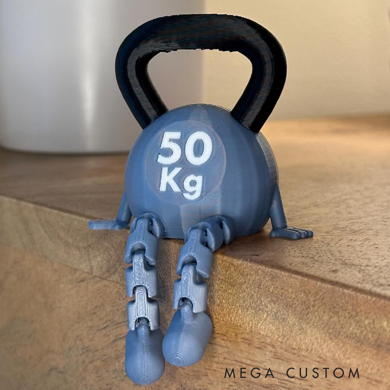 Personalized Gym Desk Decor Creative 3D Printed Decorations Kettle Bell Buddy Fun Gym Gift for Weightlifting and Fitness Lovers