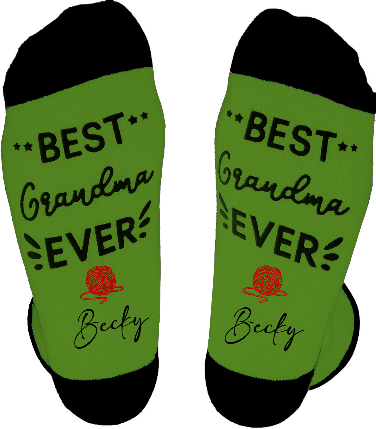 Personalized Socks Best Grandma Ever Knitting Yarn and Custom Name Gift for Grandma