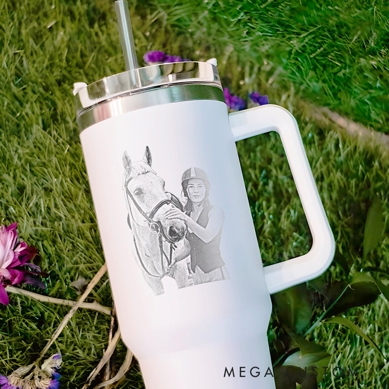 Personalized Horse Photo Tumbler Riding Horse Lovers Cup Unique Christmas Gifts for Girl Horse Rider Horse Riding Gift Riding Lovers