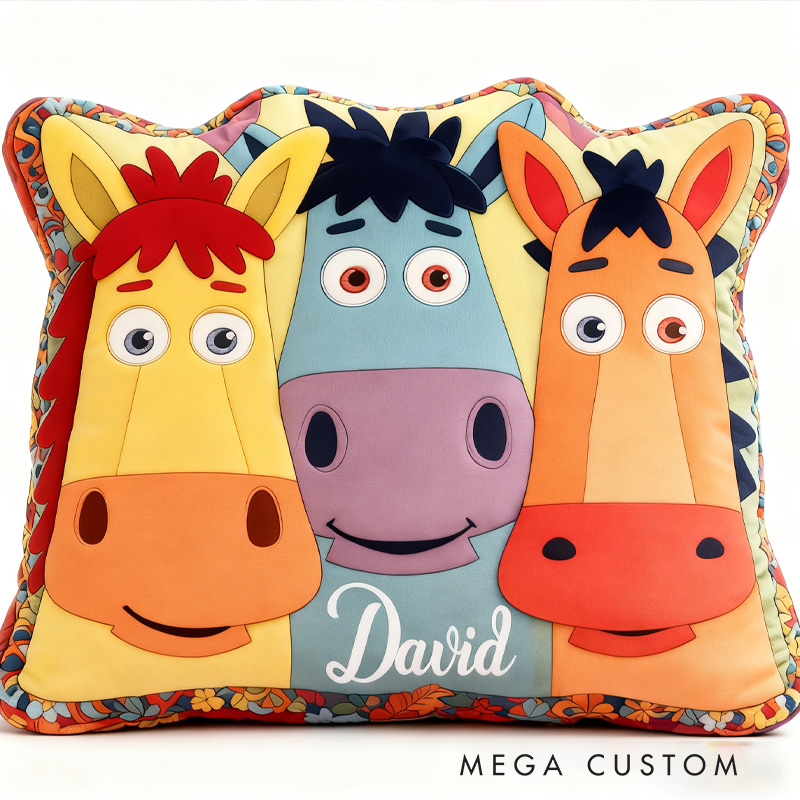 Personalized Equestrian Colorful Horse Pillow Fun and Festive Gift for Kids Graphic 3D Print Pillow for Riding Enthusiasts Horse Lovers Rider Racing Soft and Funny Home Decor