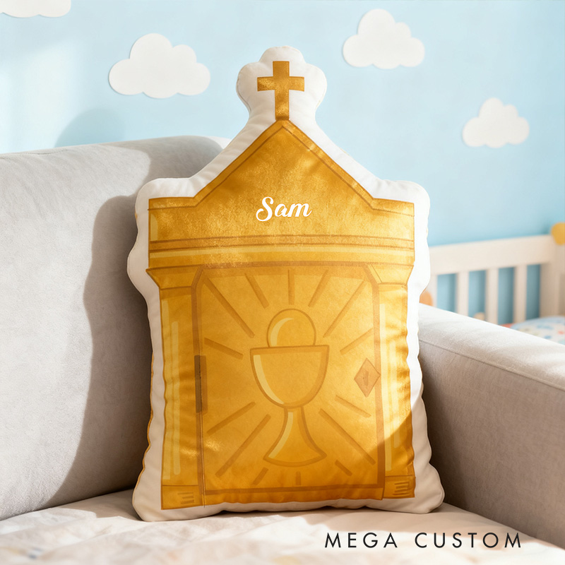 Personalized Tabernacle Pillow with Custom Name Home Decor Religious Pillow Catholic Gift Faith Gift Mass Pillow
