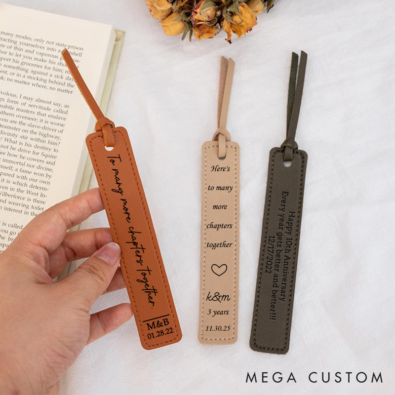 Personalized 3 years anniversary gift Bookmark Couple Third anniversary gift Leather Bookmark Anniversary Gift Bookmark for Him Gift for Her