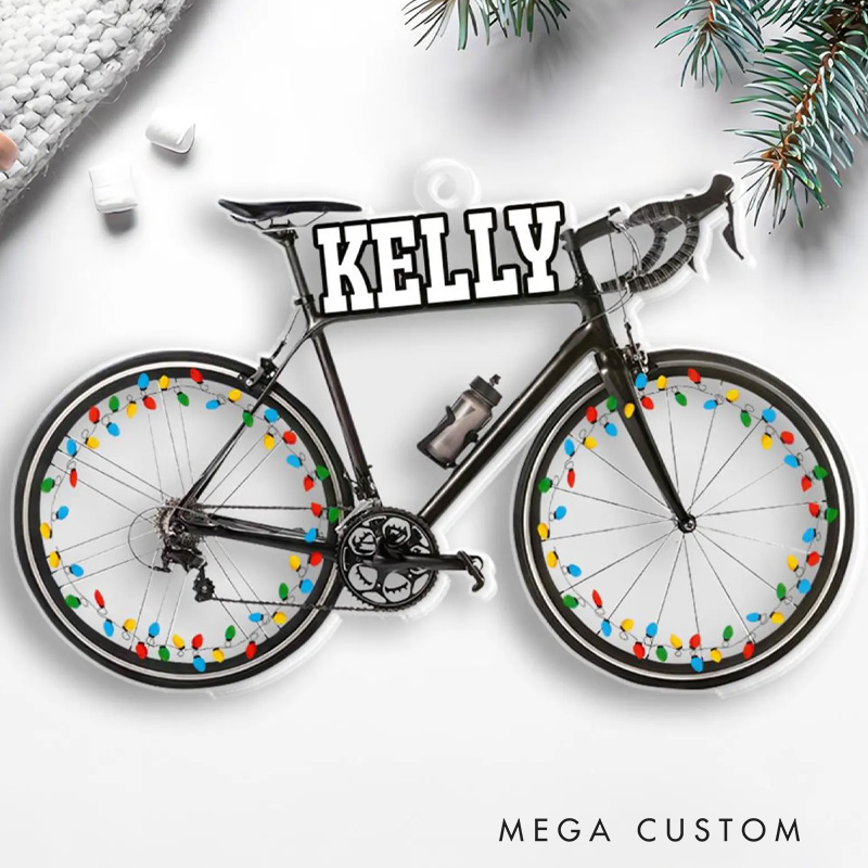 Personalized Cycling Ornament Cycling Lover Gift Bicycle lovers Gift Biker Xmas Ornament for Biker Cyclcing Lovers