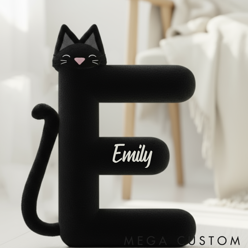 Personalized Cat Lover Cute Letter Pillow Graphic 3D Print Pillow