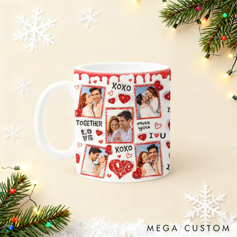 Personalized Couple Custom Photo Mug 3D inflated Effect Printed Mug Anniversary Gift For Husband Couple Girlfriend Boyfriend Coffee Mug for Her Him