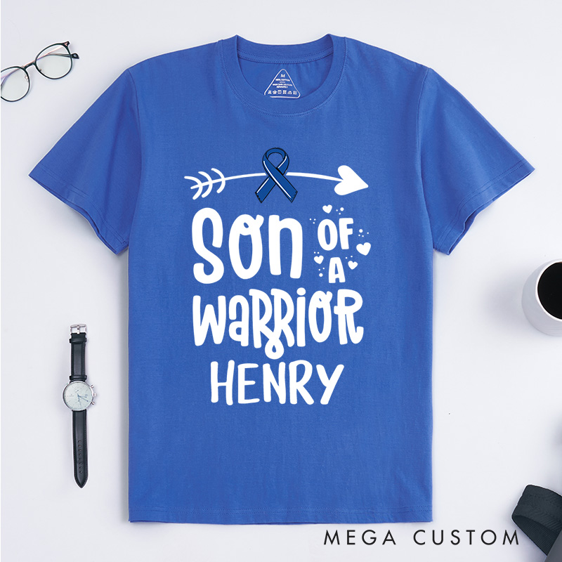 Personalized Son Of A Warrior T-Shirt Cancer Survivor Gift Support Gift