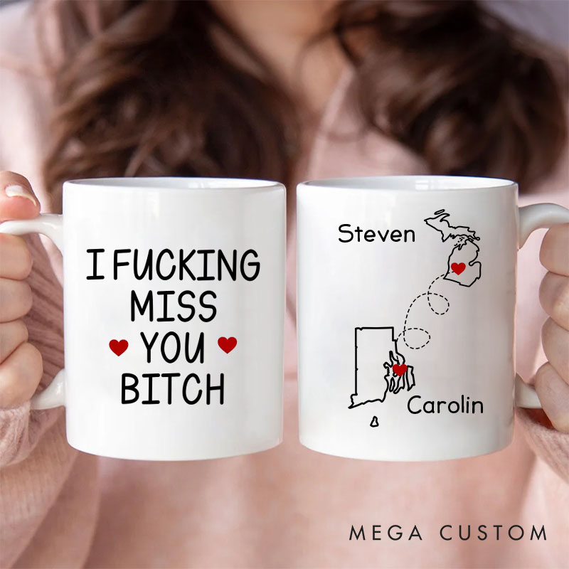 Personalized Couple Long Distance Mug Custom Best Friend Christmas Gift for Her Couple Long Distance Relationship Mug Boyfriend Girlfriend Gift Mug