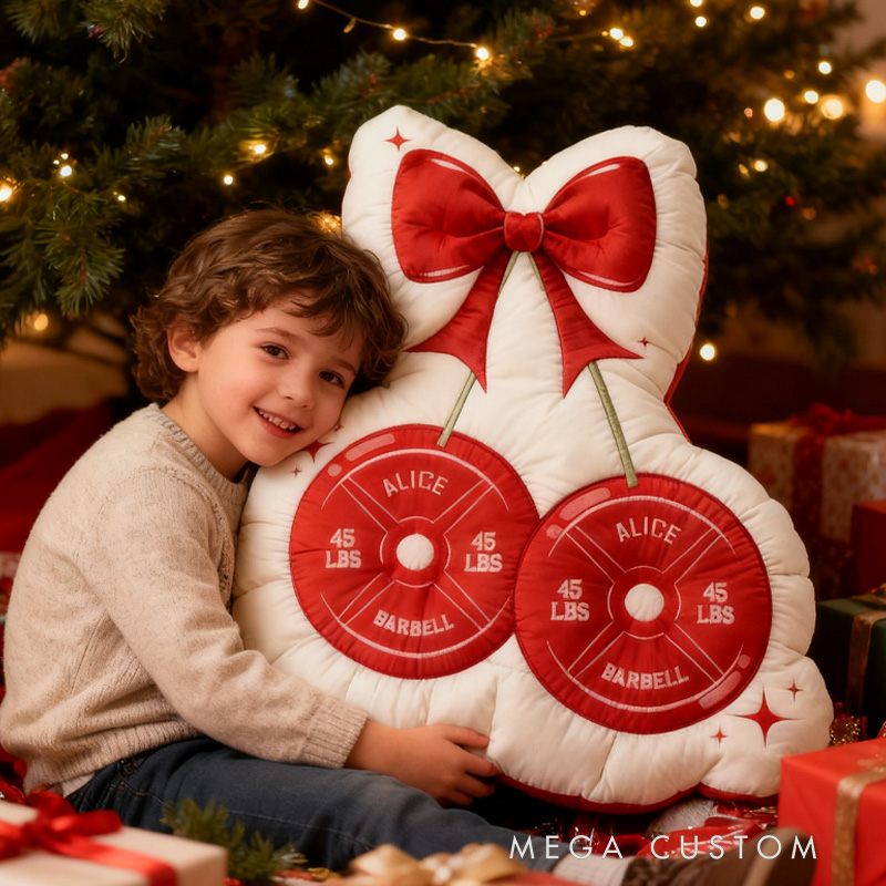 Personalized Coquette Cherry Gym Pillow Graphic 3D Print Gym Christmas Gift Ideas 45lb Plate Fitness Workout Pillow Comfortable Christmas Decor for Gym Lovers