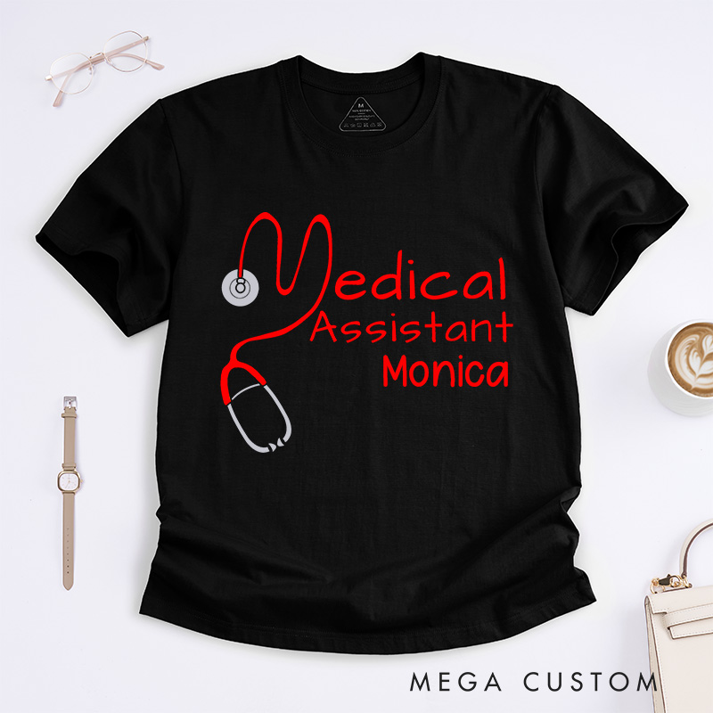 Personalized Nurse T-Shirts Stylish Medical Assistant Design T-Shirts