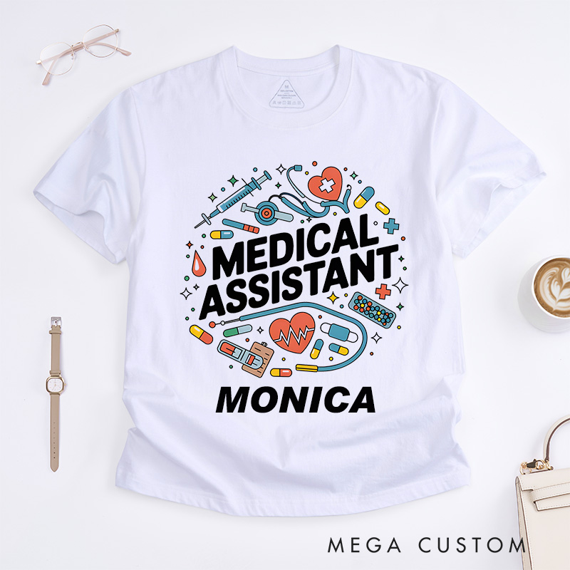 Personalized Nurse T-Shirts Dynamic Medical Assistant Design T-Shirts