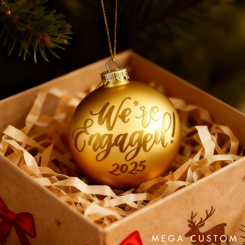 Personalized Our First Christmas as Mr and Mrs Engaged Christmas Ball Ornament Newlyweds Couple Married Xmas Ornament Christmas Gift for Him Her