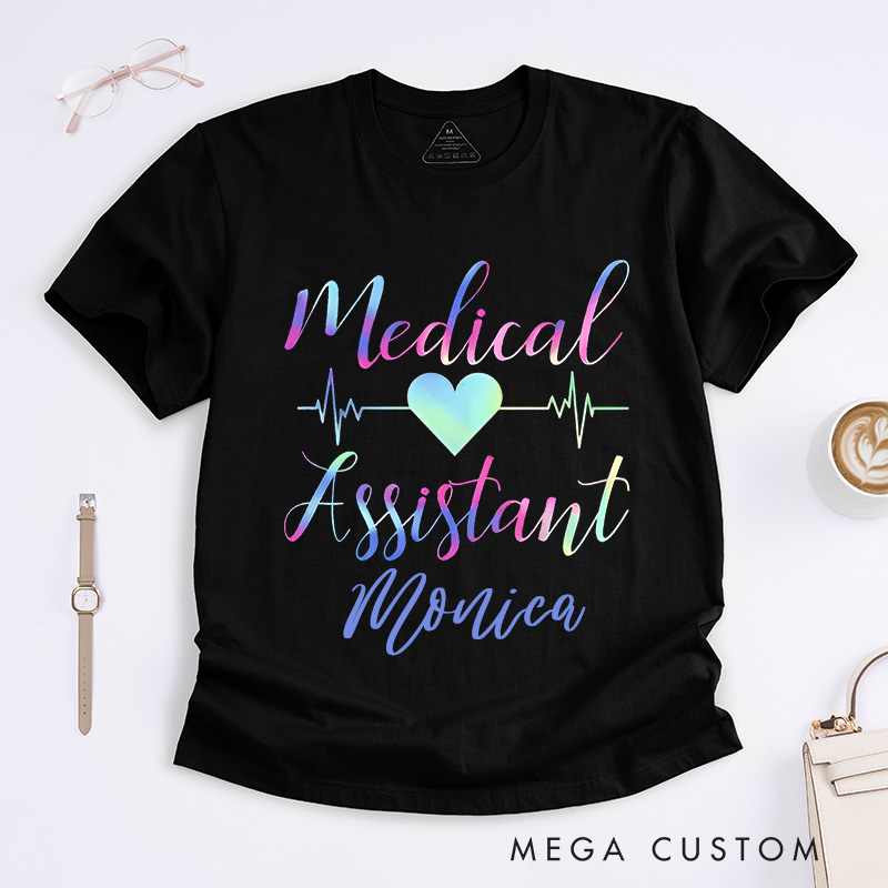 Personalized Nurse T-Shirts Heartfelt Medical Assistant Design T-Shirts