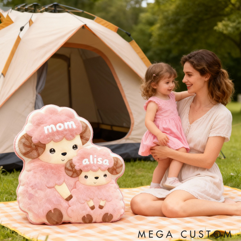 Personalized Graphic 3D Cute Sheep Pillow Special Gift for Family Members