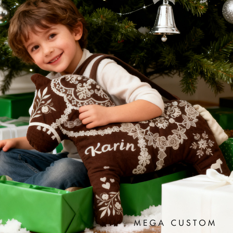 Personalized Equestrian Graphic 3D Print Pillow Brown Xmas Horse for Riding Enthusiasts Horse Lovers Rider Racing Soft and Funny Home Decor