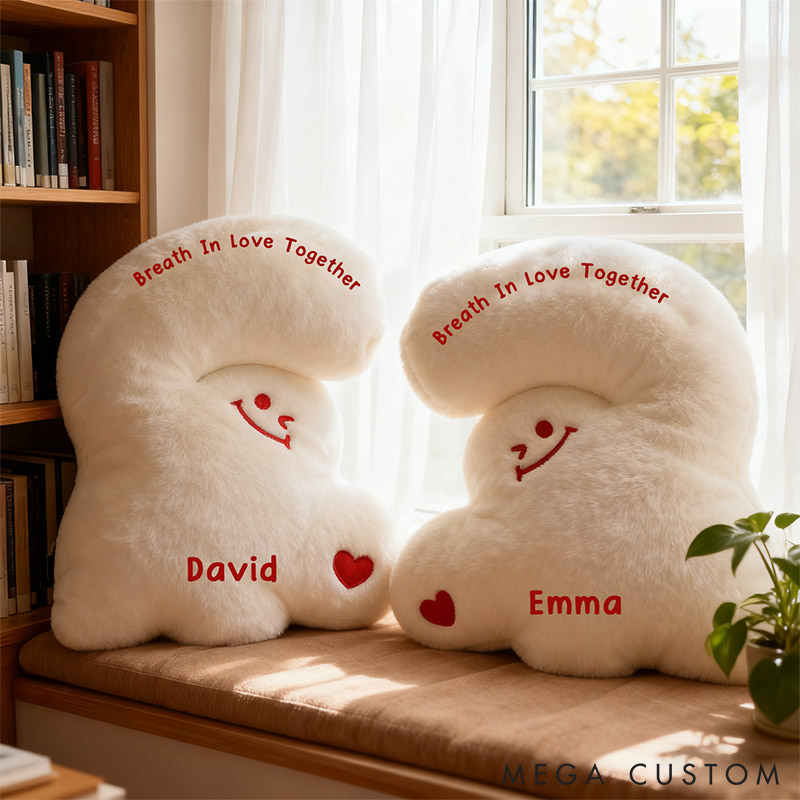 Personalized Girl Friend Heart Hug Pillow Custom Name Cushion Valentine's Day Pillow for Husband Wife for Boy Friend Christmas Gift for Him Her