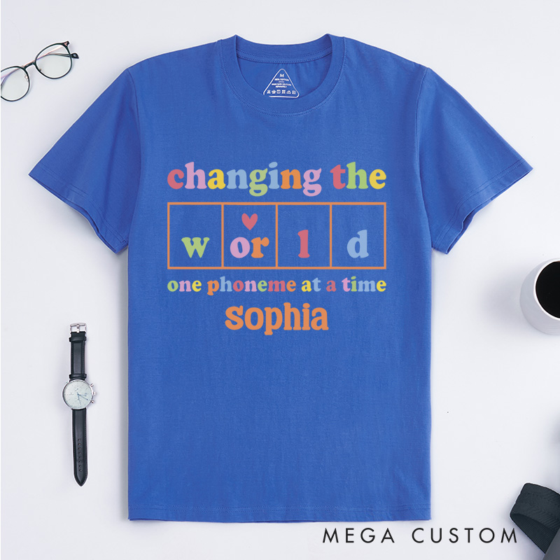 Changing The World One Phoneme At A Time T-shirt Dyslexia Awareness Gift