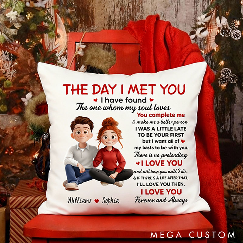 Personalized Romantic Couple Pillow Custom Valentine's Day Gift Pillow Couple Christmas Decor Pillow for Girlfriend