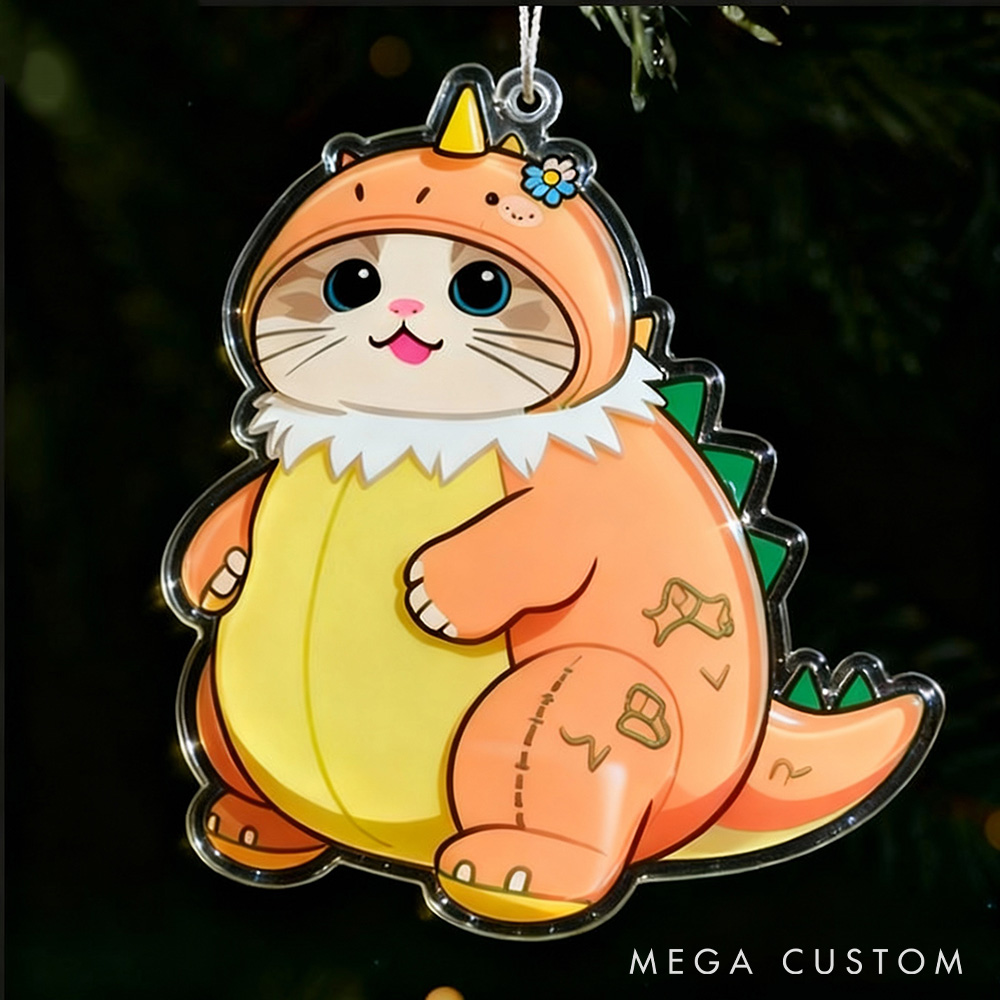 Personalized Pet Lover Adorable Dino Pet Ornament