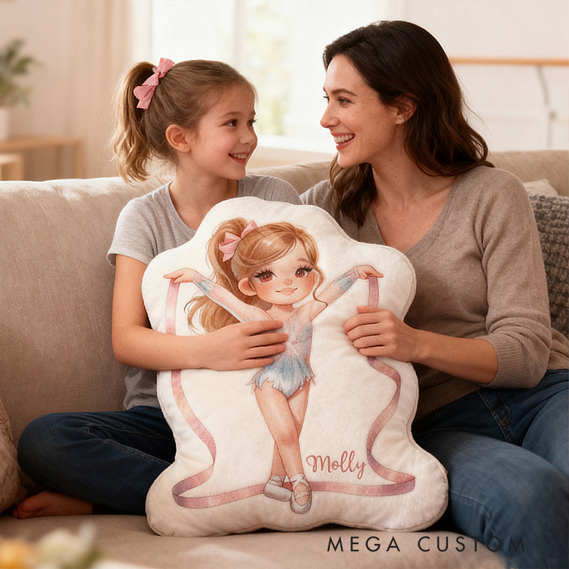 Personalized Gymnastics Pillow with Your Name Soft Stuffed Toy for Kids and Gymnastics Lovers Unique Decorative Cushion for Girls' Room