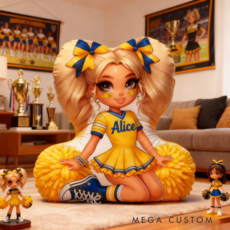 Personalized Cheerleader Pillow with Your Name Adorable Custom Gift for Cheer Fans Perfect for Decoration or Cuddling