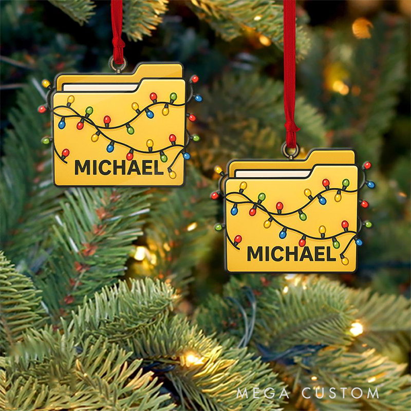 Personalized Christmas Ornament Folder Design Acrylic Ornament for Colleagues