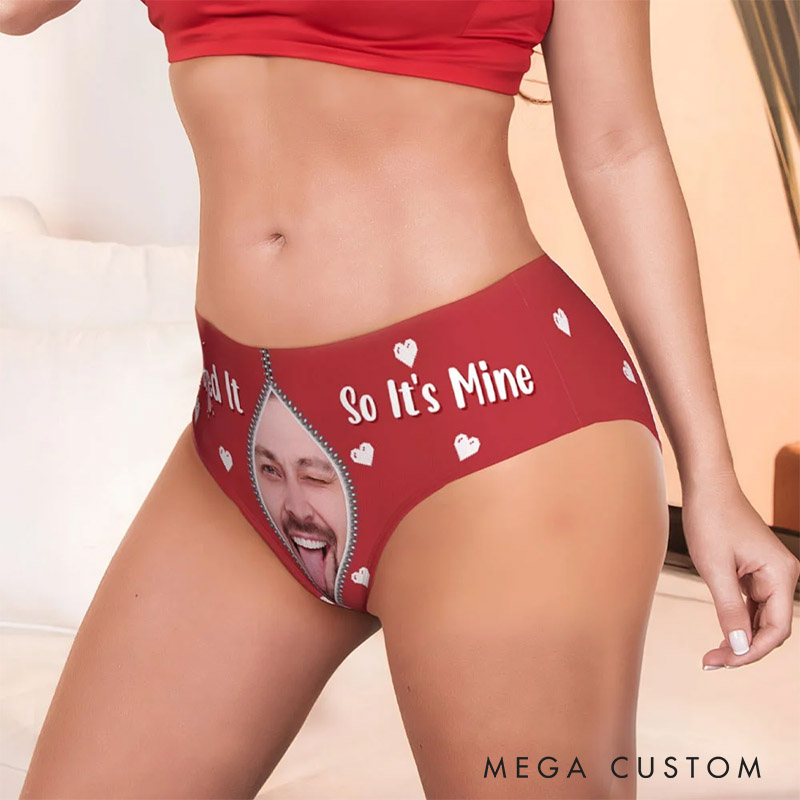 Personalized Boyfriend Husband Face Low-waisted Briefs Women Underwear with Men Face Photo I Licked It Valentine's Day Gift for Girlfriend Wife