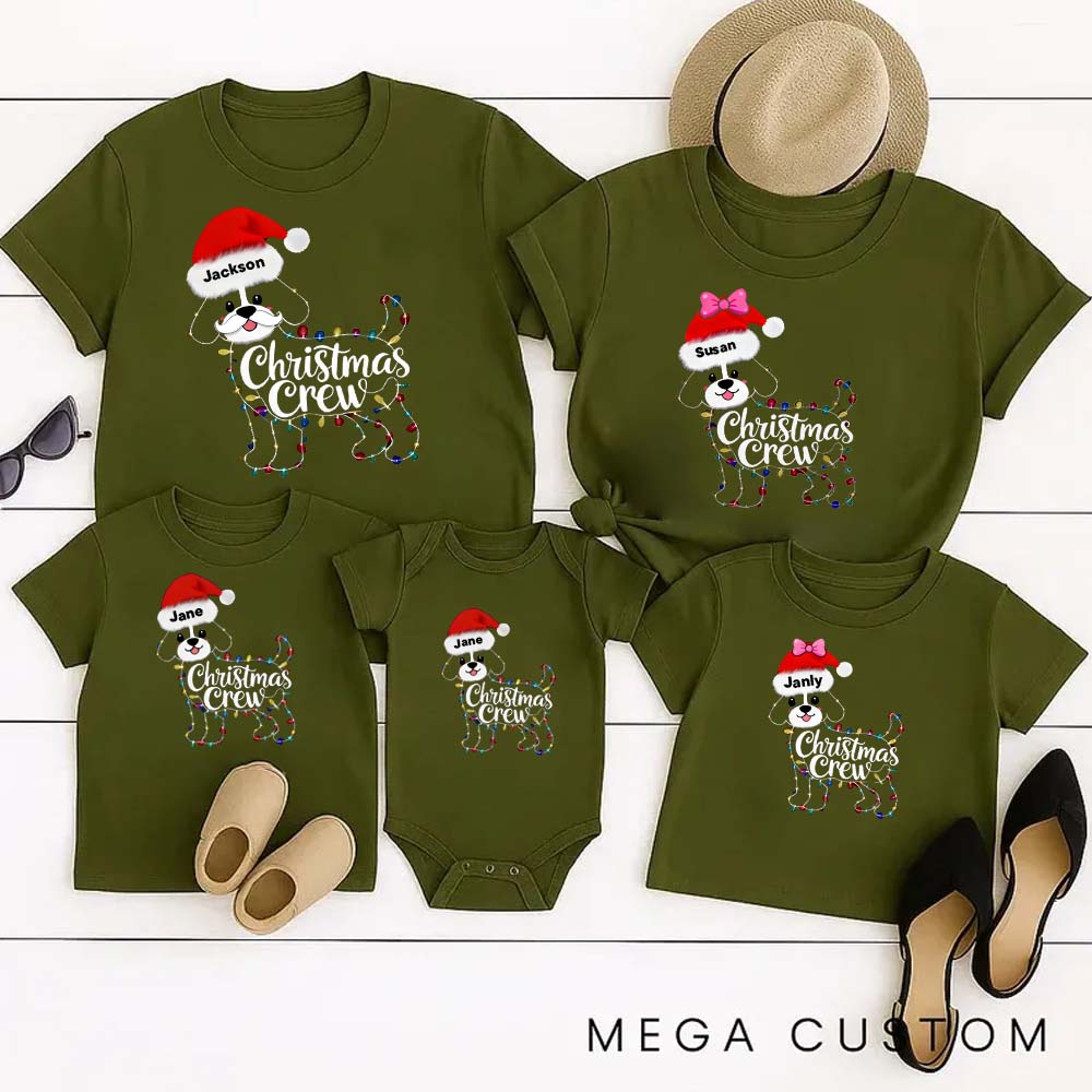 Personalized Christmas Family Shirt Dog Lover Family Christmas Shirt Custom Family Name Tee Funny Dog Lover Christmas Tee Gift For Christmas Xmas Gift
