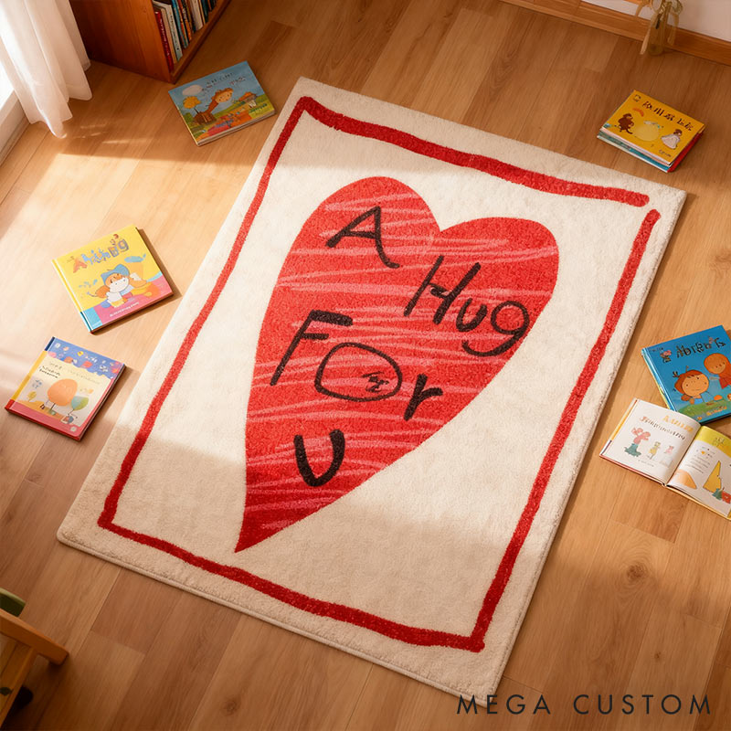Personalized A Hug for You Rugs with Name Home Decoration for Husband Wife Christmas Gift Rugs for Couple Couple Anniversary Gift