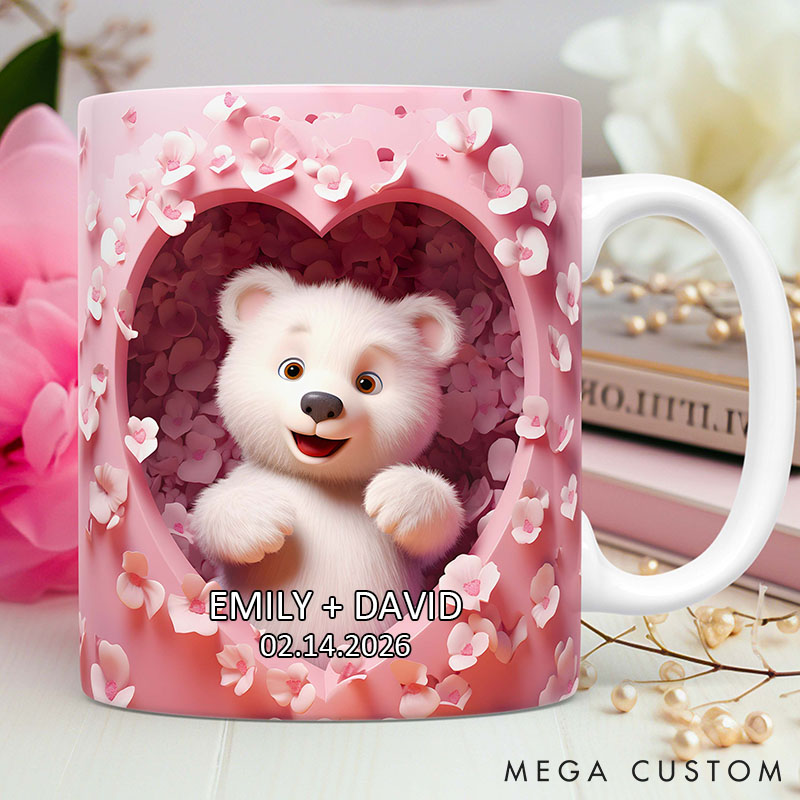Personalized Couple Valentine's Mug Wedding Anniversary Mug for Wife Girlfriend
