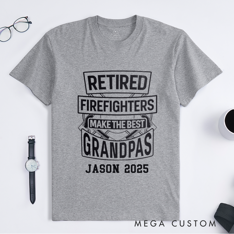 Personalized Fireman Retired Firefighters Make the Best Grandpas Design Gift for Firefighter T-Shirt