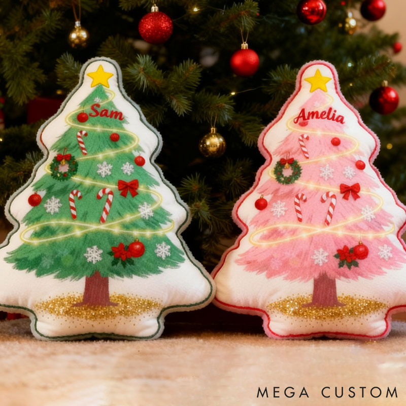 Personalized Christmas Tree Pillow for Girl Friend with Name Couple Valentine's Day Gift for Girl Christmas Gift for Girlfriend Wife 
