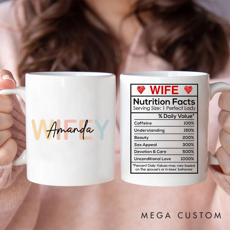 Personalized Wife Nutrition Facts Mug The Perfect Recipe for Love Custom Wife Mug Valentines Gifts for Wife Anniversary Gifts for Her