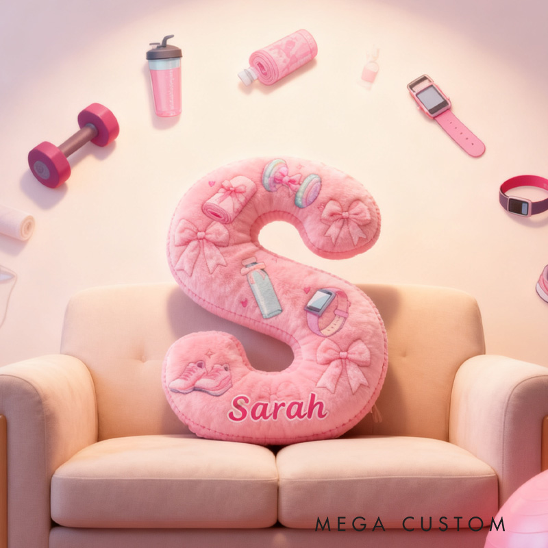 Personalized Graphic 3D Print Pink Gym Letter Pillow Exercise Sport Gym Girl Sublimation Design Lift Heavy Shit Gym Rat Weightlifting Pillow for Gym Lovers
