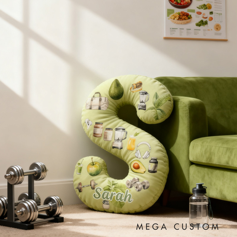 Personalized Graphic 3D Print Healthy Avocado Letter Pillow Exercise Sport Gym Girl Sublimation Design Lift Heavy Shit Gym Rat Weightlifting Pillow for Gym Lovers