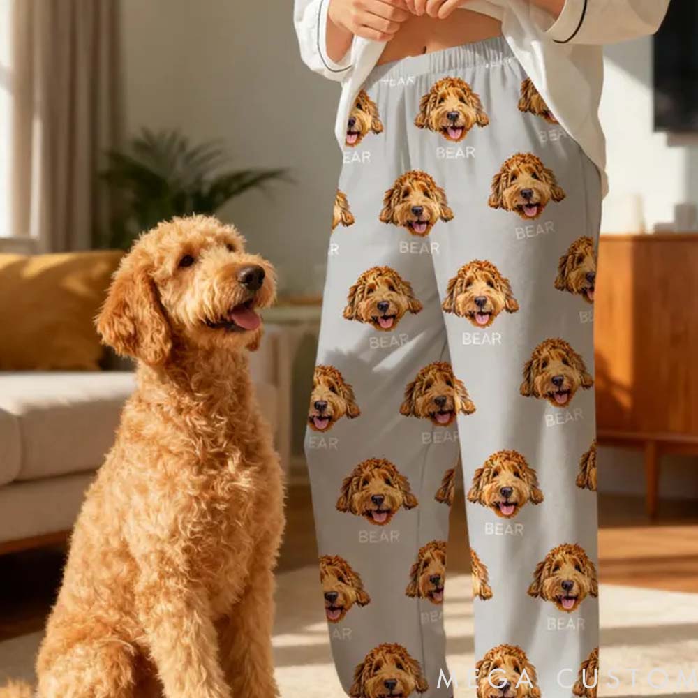 Personalized Pet Lover Custom Pet Face Pants Pajamas