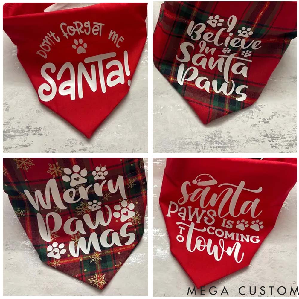 Personalized Dog Lover Christmas Tartan Dog Bandana
