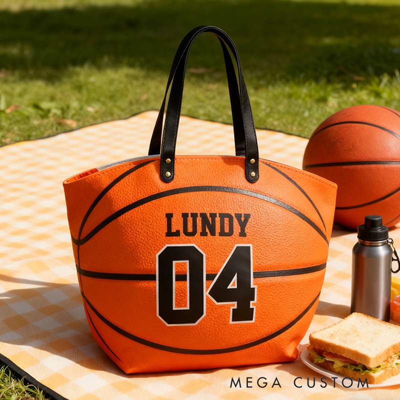 Personalized Basketball Texture Tote Bag Design, Stylish & Functional for Basketball Enthusiasts Custom Name & Number