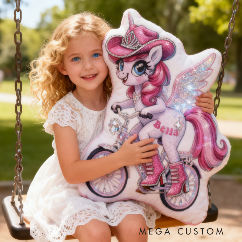 Personalized Pink Princess Pillow Cozy Dreaming Diamond Princess Graphic 3D Print Pillow Name Pillow Comfortable Travel Cushion for Kids Girls Riding Lovers