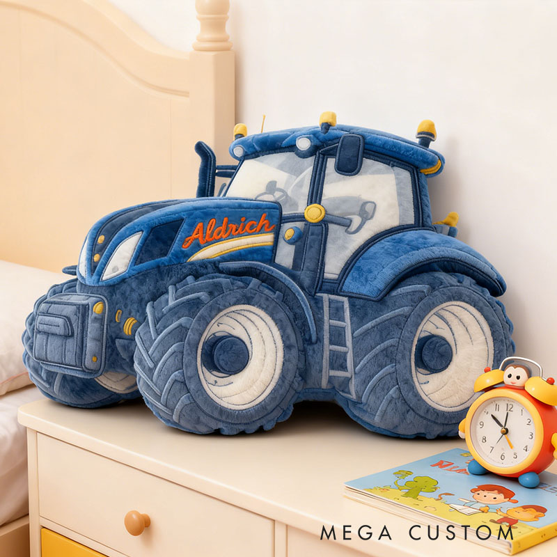 Personalized Tractors Letter Pillow with Custom Name Kids Room Decor Gift for Boys Christmas Gift 3D Print