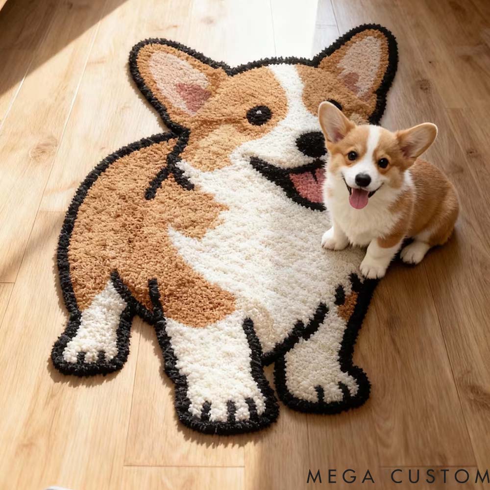 Personalized Pet Lover Cute Featuring Pet Portraits Shaped Rugs